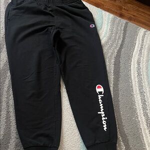 Champion Kids Black Sweatpants with Logo